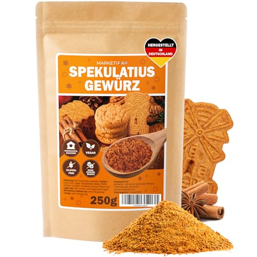 Spekulatiusgewürz 250g – Weihnachtsgewürze – Ideale Gewürzmischung zum Backen von Spekulatius Kekse und Weihnachtsgebäck – Vegan, Zucker-und Glutenfrei von MARKETIFAR