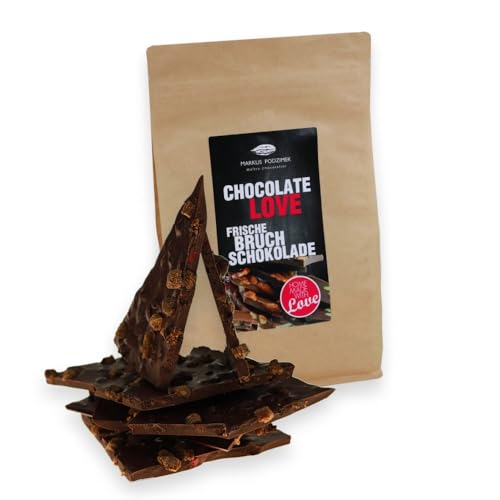 Frische Bruchschokolade - Edel- Zartbitter Himbeer-Feige - 60% Cacao gewicht 500 g von MARKUS PODZIMEK MAITRE