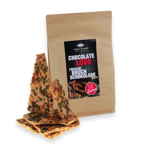 das.naschwerk Frische Bruchschokolade - Blonde Schokolade mit Mandeln, Apikosen und Pistazien - 32% Cacao gewicht 500 g von MARKUS PODZIMEK MAITRE