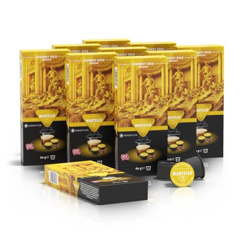 Martello Kaffeekapseln | GOURMET GOLD | UTZ Zertifiziert | Nachhaltig und Fair | Von Hand Gepflückt | Master Packung 100 Kapseln (10 x 10), Für Martello-Kapselmaschinen von MARTELLO Cafe