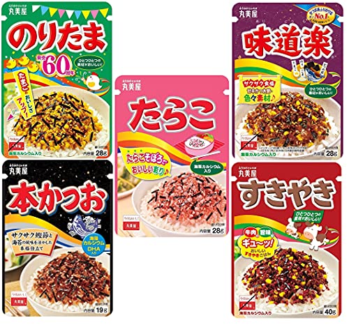 Marumiya Furikake Japanisches Gewürz für Bento-Reis, 5 Geschmacksrichtungen Sortiert von MARUMIYA