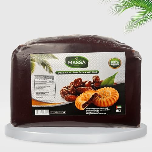 Dattelpaste 5kg MASSA, glattes cremiges süßig Produkt aus hochwertigen Datteln. Süßmittel für Backen, Zuckerersatz, Energierigel Zutat von MASSA Foods Stuff