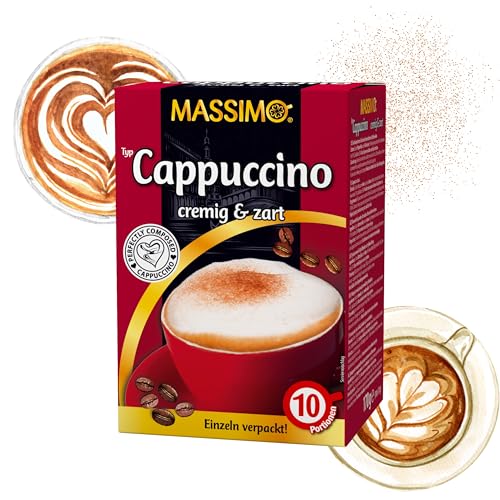 Massimo Cappuccino Cremig & Zart 80 Portionen Instantkaffee á 17g (8 x 170g Packung) Kaffee-Heißgetränk für jeden Anlass von MASSIMO