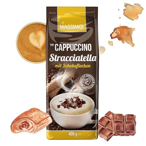 Massimo Cappuccino Stracciatella mit Schokoflocken 10 x 400g / Aromatisiertes Getränkepulver mit löslichem Bohnenkaffee und Milchschokoladenflocken von MASSIMO