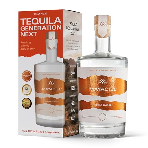 MAYACIEL Tequila Blanco mit Geschenkverpackung – Preisgekrönter Premium Tequila | Tequila des Jahres 2021 | 100% Agave | Handgefertigt & limitiert | 0,5 l von MAYACIEL