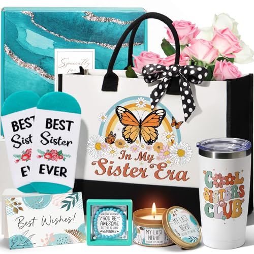 Geschenk für Schwestern, Valentinstagsgeschenke für Schwester vom Bruder, beste Schwester, Geburtstagsgeschenk für Schwägerin, lustige Schwester, einzigartiger Geschenkkorb mit von MAYICIVO