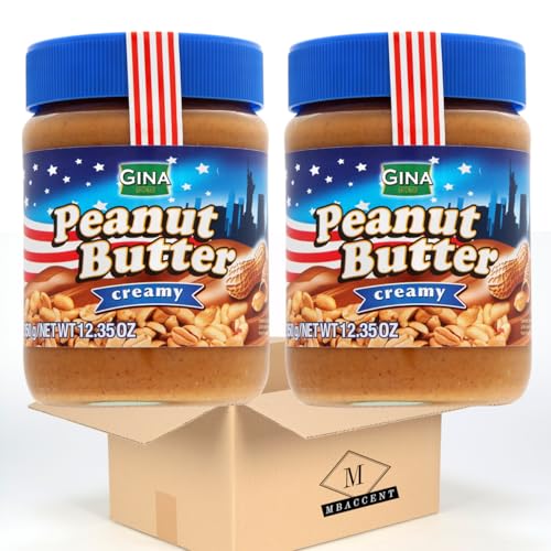 2x Gina Erdnussbutter Creamy Peanut Butter Streichcreme (2x350g) (700g) + MBAccent Versandschutzpackung von MBAccent