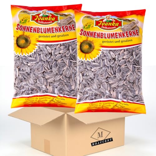 2x Sonnenblumenkerne - Geröstet und gesalzen - 2x400g + MBAccent Versandschutzpackung von MBAccent