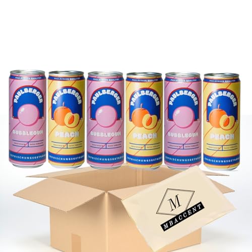 3x Paulberger Limo Limonade Set Crimax Paul Berger Icrimax Bubblegum Peach 6 x 330ml inkl. 1,50€ Pfand Einweg by MBAccent + MBAccent Sticker (Large) von MBAccent