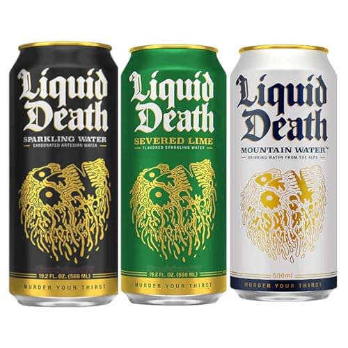 Liquid Death Wasser Set Sparkling Water Severed Lime Mountain Water 3x500ML inkl. 0,75€ Pfand Einweg by MBaccent + MBaccent Versandschutzpackung von MBAccent