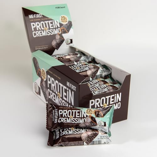 ME:FIRST Protein Cremissimo, Proteinriegel, 23% Eiweiß, zuckerfrei, glutenfrei, 183 Kalorien pro Packung (24 x 40 g, Chocolate Coconut) von ME FIRST