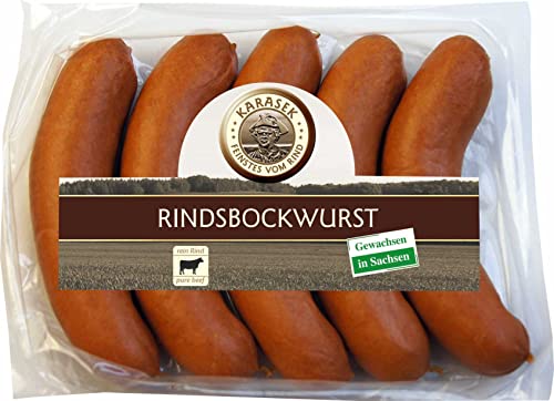 Rindsbockwurst reine Rinderwurst geräuchert | Bockwurst Rind | 100% Rindswurst aus dem Buchenholz Räucherofen | Wurst geräuchert | Regionales Rindfleisch (Rinder Bockwurst, 400g) von MEISTER'S