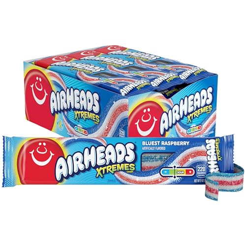 Airheads Xtremes Sour Candy, Bluest Raspberry, 2 Ounce (Pack of 18) von MENTOS