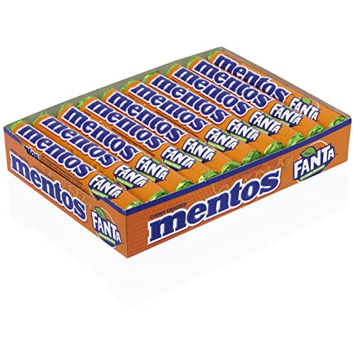 Mentos Fanta Dragees, Limited Edition, Multipack (20 Rollen à 37,5g) Kaubonbons mit fruchtigem Orangen-Limonaden Geschmack von MENTOS
