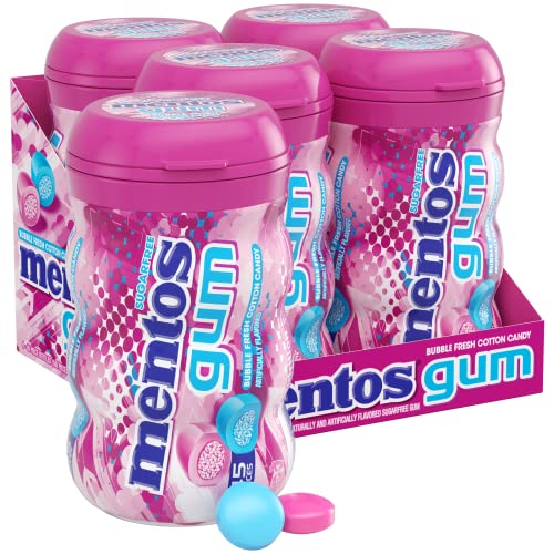 Mentos Gum Big Bottle Curvy, Bubble Fresh Cotton Candy, 45 Pieces (Pack Of 4) von MENTOS