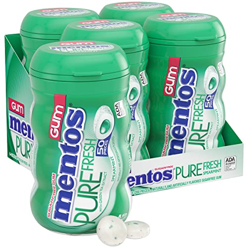 Mentos Gum Big Bottle Curvy, Pure Fresh Spearmint, 50 Pieces (Pack Of 4) von MENTOS