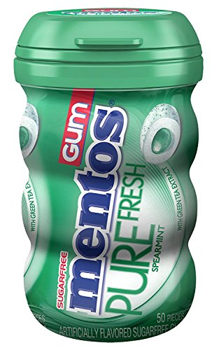 Mentos Gum Big Bottle Curvy, Pure Fresh Spearmint, 50 Pieces von MENTOS