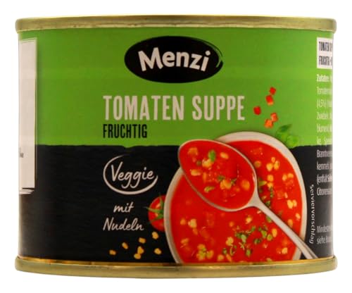 Menzi Tomatensuppe mit Nudeln, 8er Pack (8 x 5 x 200ml Dose) von MENZI