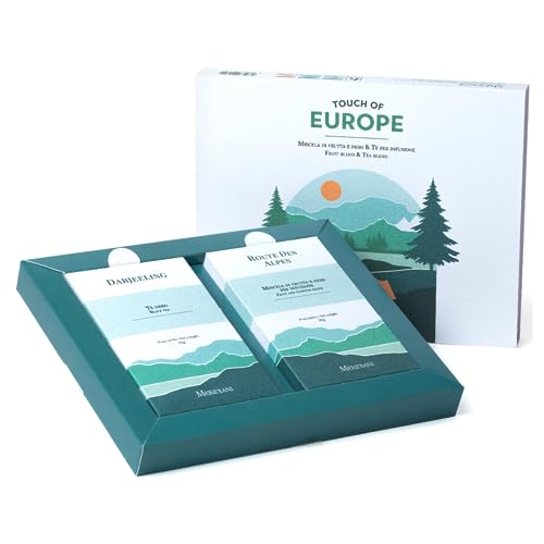 Meridiani® | Tee- und Kräutertee-Geschenkset aus Europa | Reiner indischer Darjeeling-Schwarztee + Wildbeeren-Kräutertee | Aufgüsse und Tee-Geschenkbox – (60 g) | Tee-Geschenkset von MERIDIANI