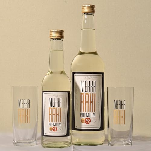 MERKA RAKI - Premium Gold Edition (70 cl, 35 cl und 2 Gläser) von MERKA RAKI