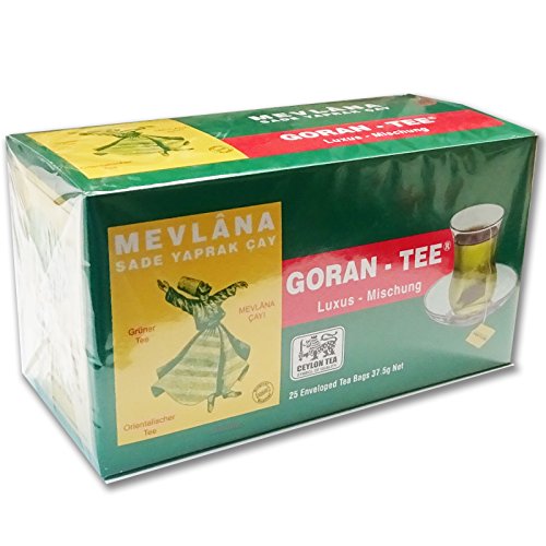 Mevlana Goran - Tee Grüner Beuteltee Luxus Mischung Tea 25 Beutel (1Pack) Çay von MEVLANA SADE YAPRAK CAY GORAN-TEE Luxus-Mischung