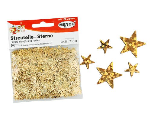 Meyco Steuteile Sterne gold-holo, 20g von MEYERCORDT GMBH