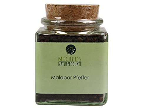 Michel´s Naturprodukte - Malabar Pfeffer, 100g, Schwarze Pfefferkörner von der Malabarküste, Für die Mühle geeignet von MICHEL´S NATURPRODUKTE