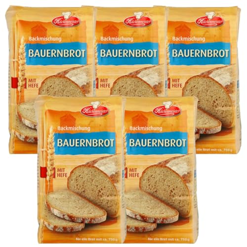 Bauernbrot Brotbackmischung von Frießinger Mühle, 5x500g, für den Backofen, Holzofen oder Brotbackautomaten. von MIGASE