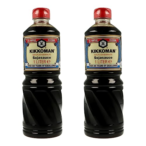 MIGASE® Set 2x1L Sojasauce, natürlich gebraut in der praktischen PET Spenderflasche inklusive einer gratis Teigkarte der Marke MIGASE®. Soy Sauce. Beste Qualität aus Tradition. von MIGASE