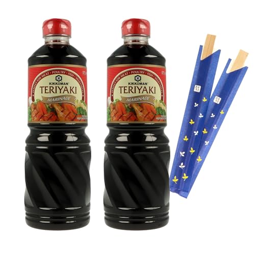 Teriyaki Saucen in verschiedenen Geschmacksrichtungen. Die besten (Teriyaki Marinade, 2x975ml+ 2 Chopsticks) von MIGASE