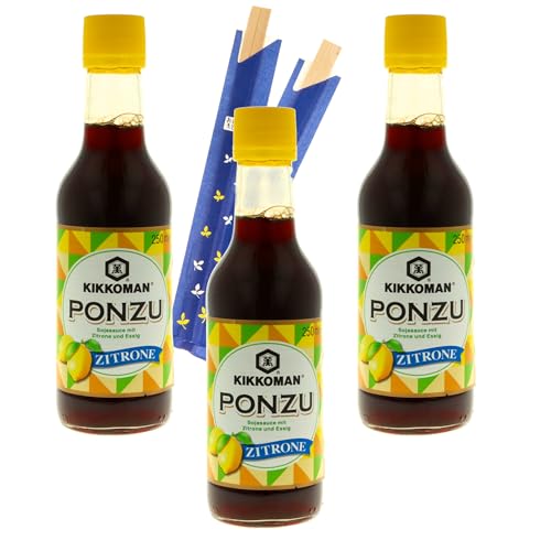 Teriyaki Saucen in verschiedenen Geschmacksrichtungen. Die besten (3x250ml Ponzu + 2 Chopsticks) von MIGASE