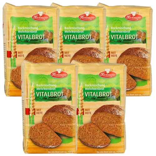 Vital Brotbackmischung von Frießinger Mühle, 5x500g, für den Backofen, Holzofen oder Brotbackautomaten. von MIGASE