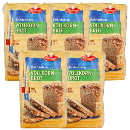 Vollkornbrot Brotbackmischung von Frießinger Mühle, 5x500g, für den Backofen, Holzofen oder Brotbackautomaten. von MIGASE