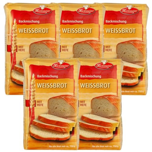 Weissbrot Brotbackmischung von Frießinger Mühle, 5x500g, für den Backofen, Holzofen oder Brotbackautomaten. von MIGASE