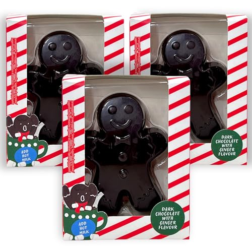 MIJOMA Set Schokobombe Lebkuchenmann – Köstliche dunkle Schokolade mit Ingwergeschmack & Mini-Marshmallows gefüllt – Perfekt für heiße Schokolade & Weihnachtszeit – 40g pro Schokofreude (3) von MIJOMA