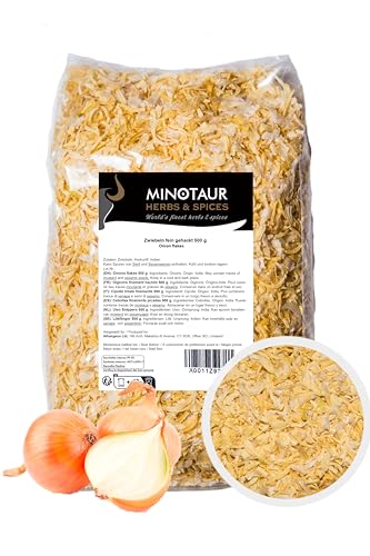 MINOTAUR Spices | Zwiebeln fein gehackt | 2 x 500g (1 Kg) | Zwiebel Flakes getrocknet von MINOTAUR