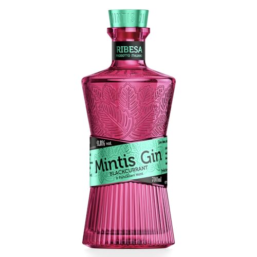 Mintis Gin Ribesa Blackcurrant 100% Natural Italian Gin mit sonnengereiften schwarzen Johannisbeeren und Minze 0,7l von Mintis