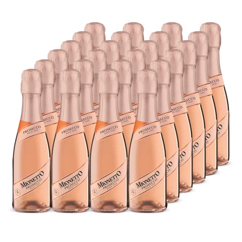 Mionetto Prosecco Rosé DOC Millesimato Extra Dry (24 x 0,20 l) - Edler Rosé-Schaumwein aus Italien in eleganter Kleinflasche, Glera und Pinot Noir Trauben, handlich, für unterwegs, als Geschenk von MIONETTO