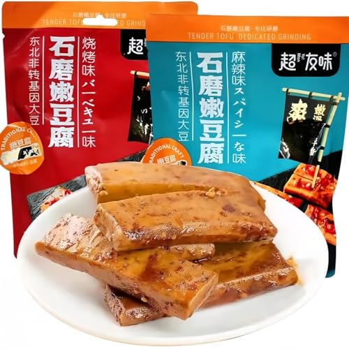 Chinesische lässige Snacks, Instant-Steingemahlener weicher Tofu, würziger Tofu, 158 g/Packung (ca. 6 kleine Packungen), trockene Snacks, Latiao Latioa würzige Streifen, würziger Tofu (BBQ-Geschmack) von MKSDDF