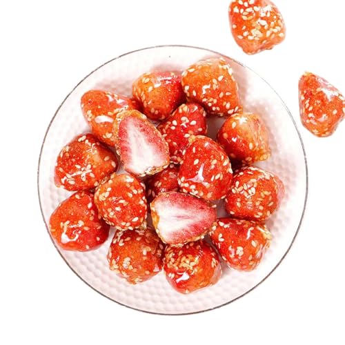 Erdbeerfruchtsnacks Desserts kandierte leckere Snacks Trockenfrucht Süßigkeiten (gefriergetrockneter Steinzucker Erdbeere 100g/Packung) gefriergetrocknete Früchte gefriergetrocknete Erdbeere von MKSDDF