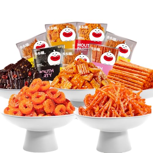 Latiao Latioa Chinesische Snacks, würzige Streifen-Kombination, würzige Streifen, würzige Snack-Kombination, würzige Nudelnahrung, chinesische Snacks, asiatische Snacks, 18 g x 5 Packungen von MKSDDF