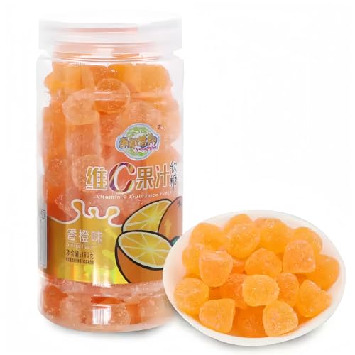 MKSDDF-180g Gummibärchen Saure Süßigkeiten Fruchtgummis Saure Gummibärchen Sour Candy Fruchtgummis Verschiedene Kandierte Fruchtbonbons-Geschmacksrichtungen (Orangengeschmack) von MKSDDF