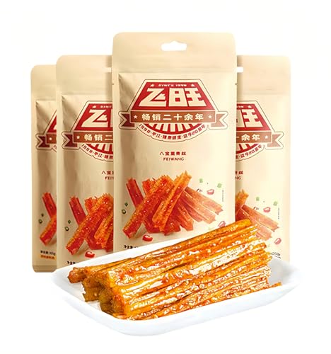 MKSDDF-4 Packungen mit würzigen Streifen, kombinierte würzige Streifen, Geschenkpackung, chinesische klassische Snacks, gemischte würzige Streifen, würzig, seidig, würzig, süß, würzig – Fei Wang von MKSDDF