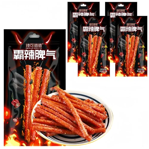 MKSDDF 58 g x 4 Packungen Latiao Würzige Streifen Chinesische Snacks Chinesische Snacks Latio Würzige Snack-Kombination lässige Snacks Büro Snacks Mix and Match (würzige Sticks x 4 Packungen) von MKSDDF