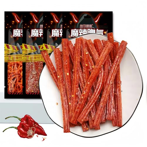 MKSDDF - 72 g x 4 Packungen Latiao Würzige Streifen, chinesische würzige Sticks, asiatische Snacks, würzige Snacks, super würzige Latio-Geschenkpackung, Kombination, Büro-Snacks, Heißhunger-Snacks, von MKSDDF