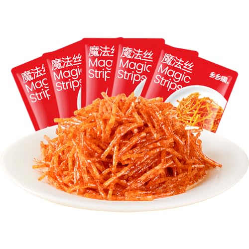 MKSDDF Chinesische Snacks, würzige Streifen, LatioLatioa, würzige Streifen, asiatische Snacks, 20 g x 10 Packungen, chinesische würzige Nudeln, würzige Streifen, würzige Nudeln, köstliche, sofortige von MKSDDF