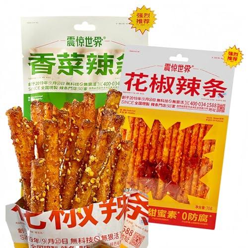 MKSDDF Latiao, chinesische Latioa-Snacks, asiatische Snacks, Latiao, Latioa, würzige Streifen, würzige Snacks, würzige Pfefferstreifen, Koriander-würzige Streifen. 70 g x 1 Beutel (würzige Streifen von MKSDDF