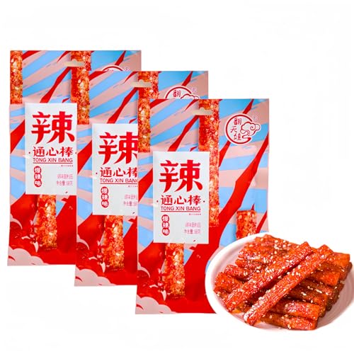 MKSDDF-Latiao 68g*3 Packung Würzige Streifen Chinesische Klassische Snacks, Vegetarische Snacks, Lässige Snacks Würzige Snacks Latio (Normal scharf*3er Pack) von MKSDDF