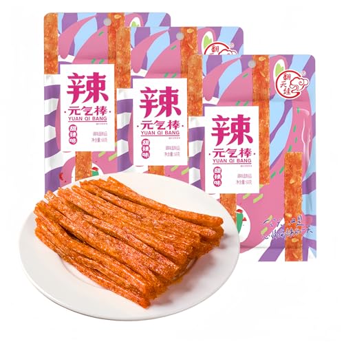 MKSDDF-Latiao 68g*3 Packung Würzige Streifen Chinesische Klassische Snacks, Vegetarische Snacks, Lässige Snacks Würzige Snacks Latio (Süß und würzig*3 Packunge) von MKSDDF