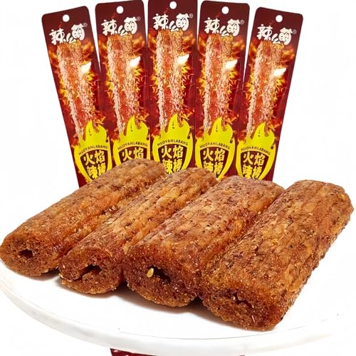 MKSDDF-Latiao latios Flame Spicy Stick Spicy Gluten Stick, großer Spicy Stick, Flame Gluten Stick Spicy Gluten Stick, 65g*5 Beutel großer Spicy Stick (Mala-Stick) von MKSDDF